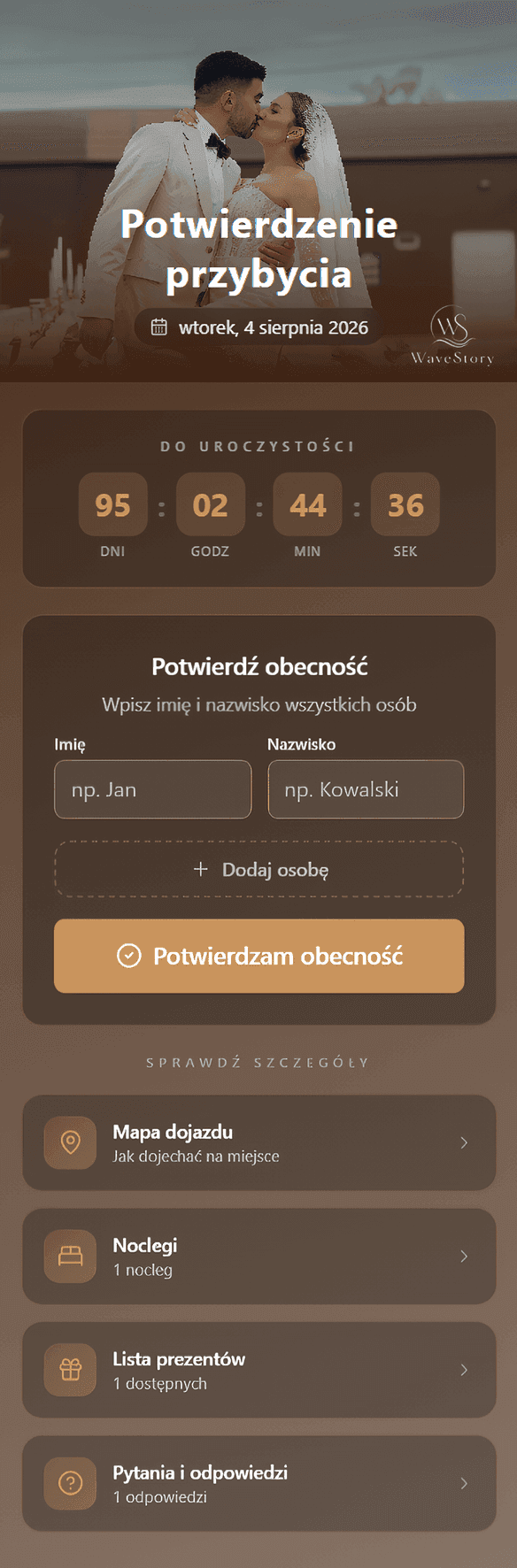 Save the Date — zaproszenie z datą i miejscem